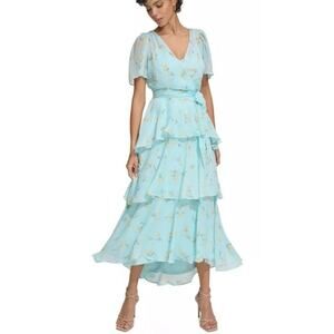 Calvin Klein Light Blue Floral Midi Dress